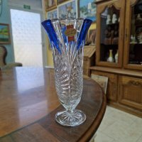 Страхотна антикварна немска ваза цветен кристал , снимка 1 - Антикварни и старинни предмети - 41307504