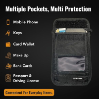 HOMESTA Унисекс чанта със защита от EMF, за телефони и дребни предмети, 18,5см х 13,5см, черна, снимка 3 - Чанти - 44535641