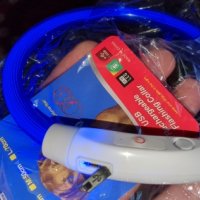 Led USB нашийник за кучета ,налични 2 цвята син и червен, снимка 12 - За кучета - 40976254