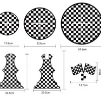 черно бели квадрати Рали шах мат 3 етажна Триетажна поставка стойка за мъфини картонена , снимка 2 - Други - 44275883