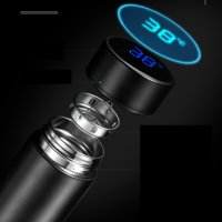 Термос с термометър 500 ml, дисплей с сензор, черен, снимка 2 - Термоси - 40515772