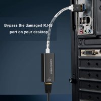 USB 3.0 RJ45 Ethernet адаптер, CableCreation 10 / 100 / 1000 Mbps, алуминиев корпус, снимка 4 - Мрежови адаптери - 35723529