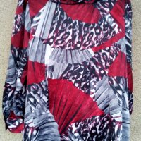 Дамска стилна блуза от цветен сатен с дълъг ръкав, снимка 2 - Блузи с дълъг ръкав и пуловери - 40574997