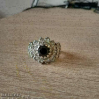 Голям сребърен пръстен с камъни, снимка 1 - Пръстени - 44685997