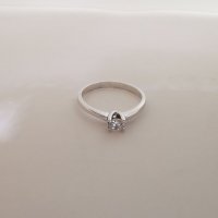 Златен пръстен годежен, бяло злато 1, снимка 6 - Пръстени - 34619930