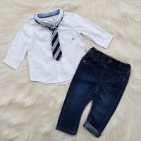Детски официален комплект 6-9 месеца дънки риза и вратовръзка, снимка 11 - Комплекти за бебе - 40774830