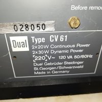 DUAL CV61 AMPLIFIER MADE IN GERMANY-ВНОС SWISS 0606231339, снимка 18 - Ресийвъри, усилватели, смесителни пултове - 40998045