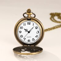 SHAARMS Винтидж джобен кварцов часовник,кварцов,месинг+верижка, снимка 6 - Джобни - 41406650