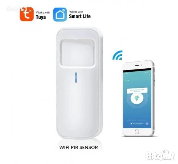 KS-808WT Интелигентен WiFi PIR Сензор за движение Съвместим с платформите Tuya Smart и Smart Life, снимка 1