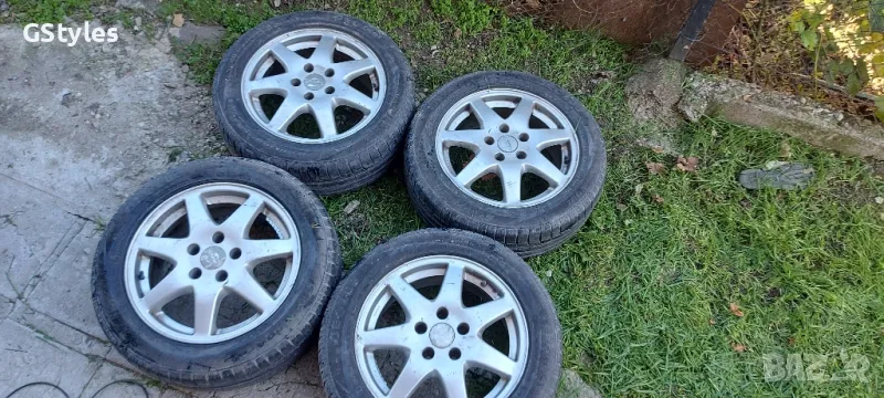 4бр лети джанти 5x112 6,5j 16h2 et 35 с летни гуми 205/55/16 , снимка 1