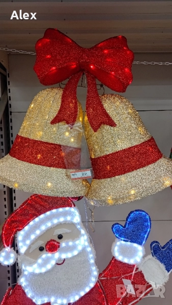 Големи Коледни камбанки с лед осветление. , снимка 1