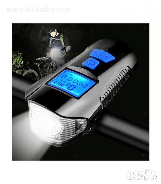 3В1 USB ПРЕЗАРЕЖДАЕМ, АКУМУЛАТОРЕН, ФАР ЗА КОЛЕЛО, КЛАКСОН, КИЛОМЕТРАЖ - код 3138, снимка 1