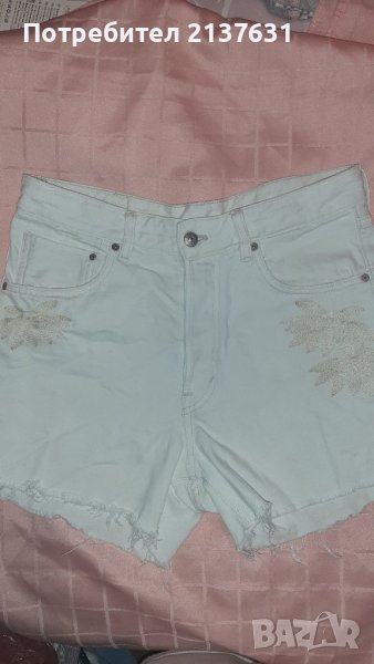 ДАМСКИ  бели КЪСИ ПАНТАЛОНИ  ДЕНИМ - Размер 40, снимка 1