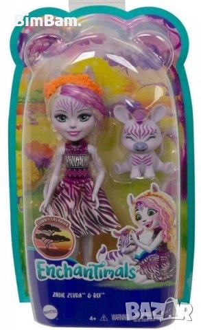 Кукла Enchantimals Zadie Zebra & Ref / Енчантималс - Кукла и Зебра, снимка 1