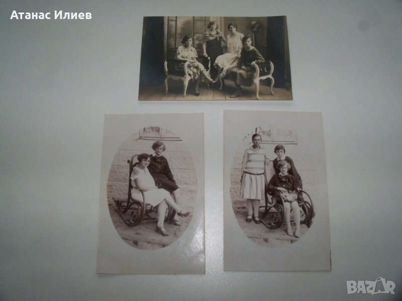 Три стари пощенски картички, ученички от Свищов 1928 - 1930г., снимка 1