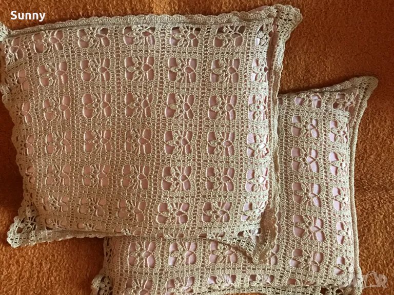 Нови Възглавници с Ръчно Плетена Дантела  , снимка 1