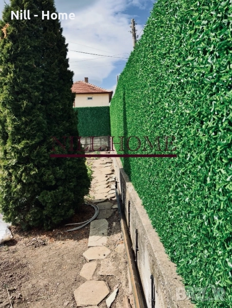 Поцинкована мрежа с декорация (ИЗКУСТВЕНА ТРЕВА) 4 мм. Тел / 40 мм. Око, снимка 1