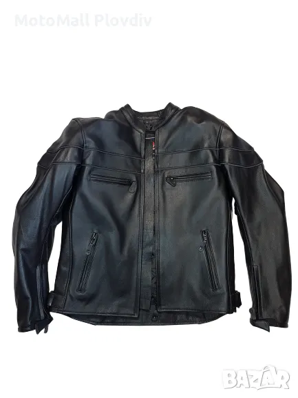 Кожено мото яке естествена кожа Classic от S до 8XL  с протектори чопър мотор, снимка 1
