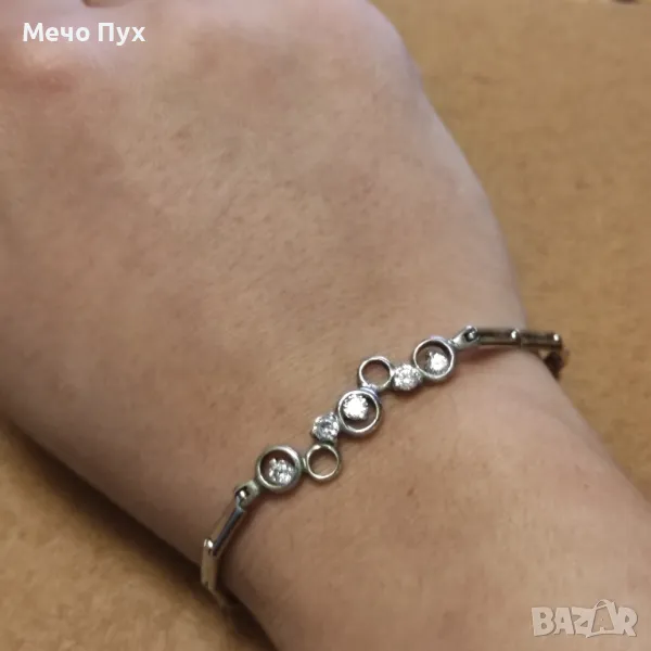 Сребърна полутвърда гривна (300), снимка 1