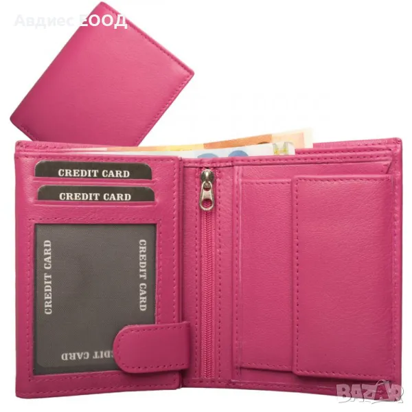 Лилаво портмоне естествена кожа, снимка 1