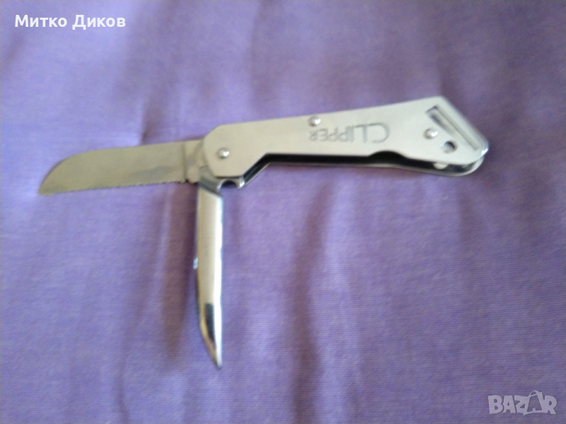 Нож назъбен за лява ръка нов Clipper fully tempered made in italy 120х75мм, снимка 1