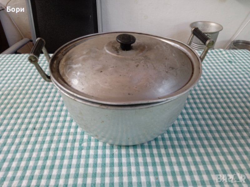 Стара алуминиева тава с капак / 1, снимка 1