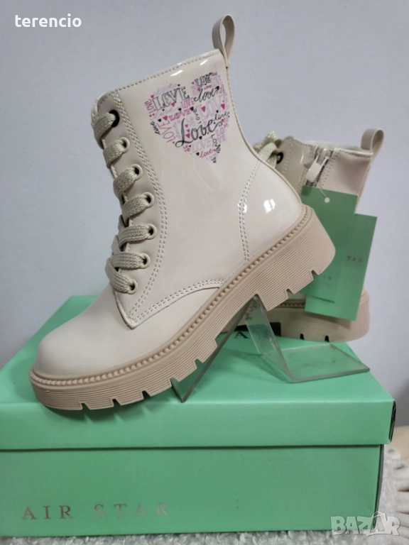 Нови бежови боти - лак  - 30 номер, снимка 1