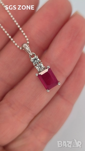 Сребърна висулка със РУБИН, снимка 1