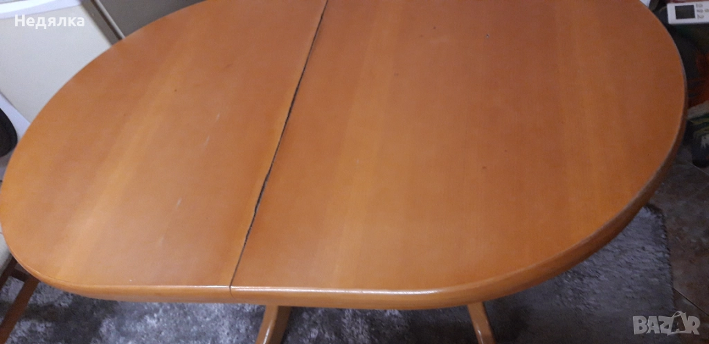 Дървена трапезна разтегателна маса, снимка 1