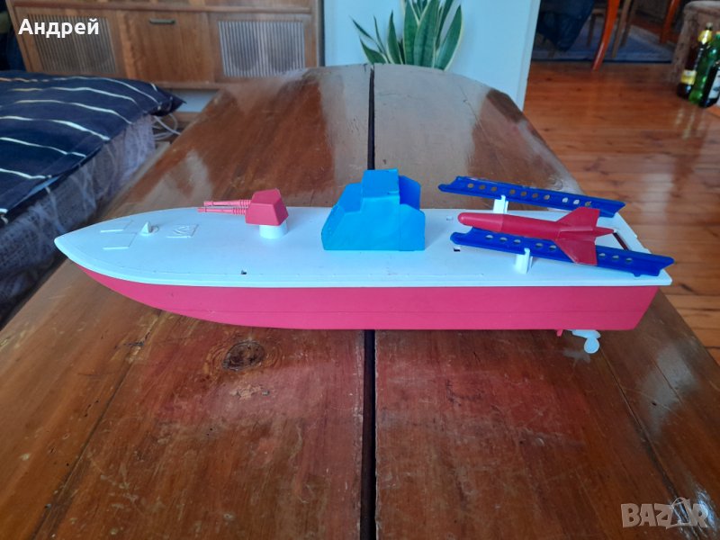 Стара играчка лодка,катер #10, снимка 1