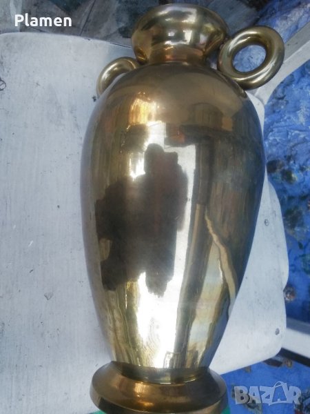 Месингова амфора ваза, снимка 1