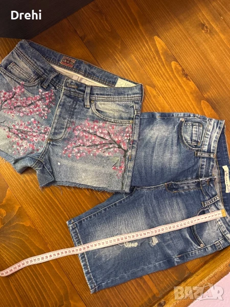 Дънков сет къси панталони размер М , снимка 1