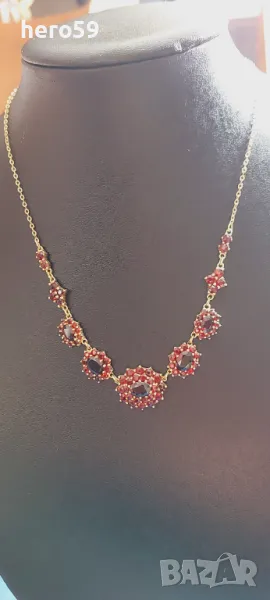 Дамско златно колие с гранати , снимка 1