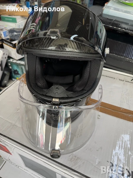 Каска за мотор SCORPION EXO-R1 EVO CARBON AIR SOLID FULL FACE HELMET, снимка 1