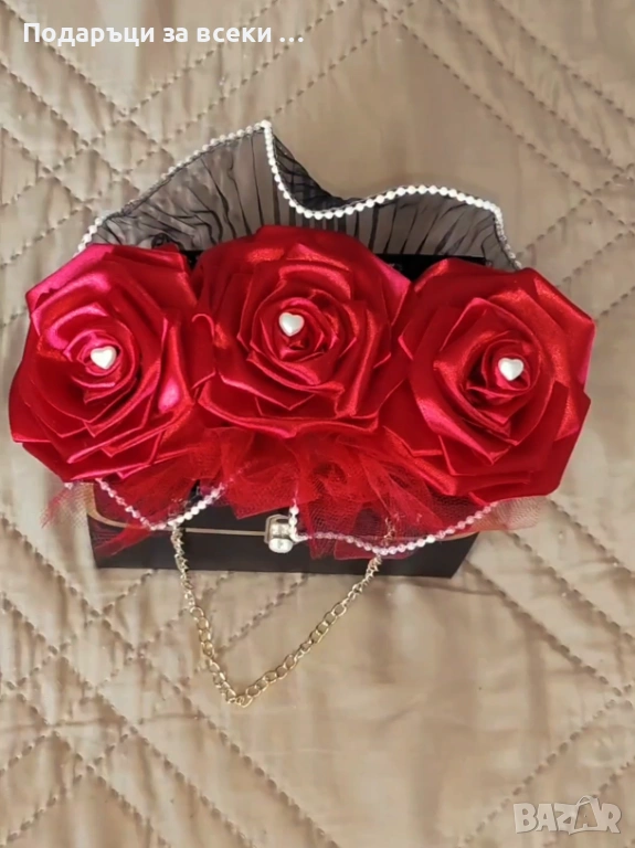 Вечни рози в стилна опаковка , снимка 1