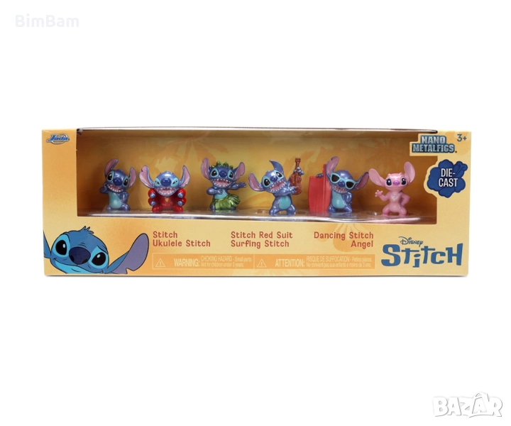 Оригинален Nano комплект метални фигурки Stitch: Диорама с Nano фигурки / Стич 6 броя - Jada, снимка 1