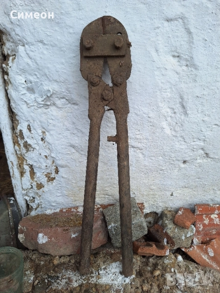 Стара ножица за рязане на метал, снимка 1