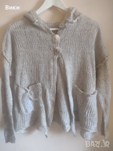 Ръчно плетена спорно елегантна лятна блуза с качулка , снимка 1