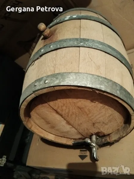 Дървено буре 10 литра с метална канелка , снимка 1