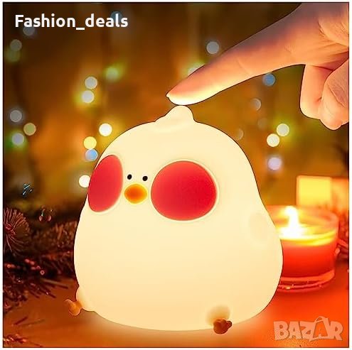 Нова Бебешка нощна светлина с промяна на 7 LED цвята/Силиконова лампа бебе, снимка 1