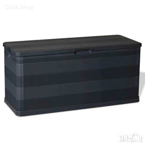 Градинска кутия за съхранение, черна, 117x45x56 см, снимка 1