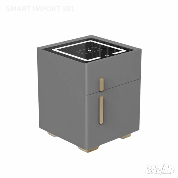 Интелигентно нощно шкафче Smart Heater, сейф, Led осветление, сив, снимка 1
