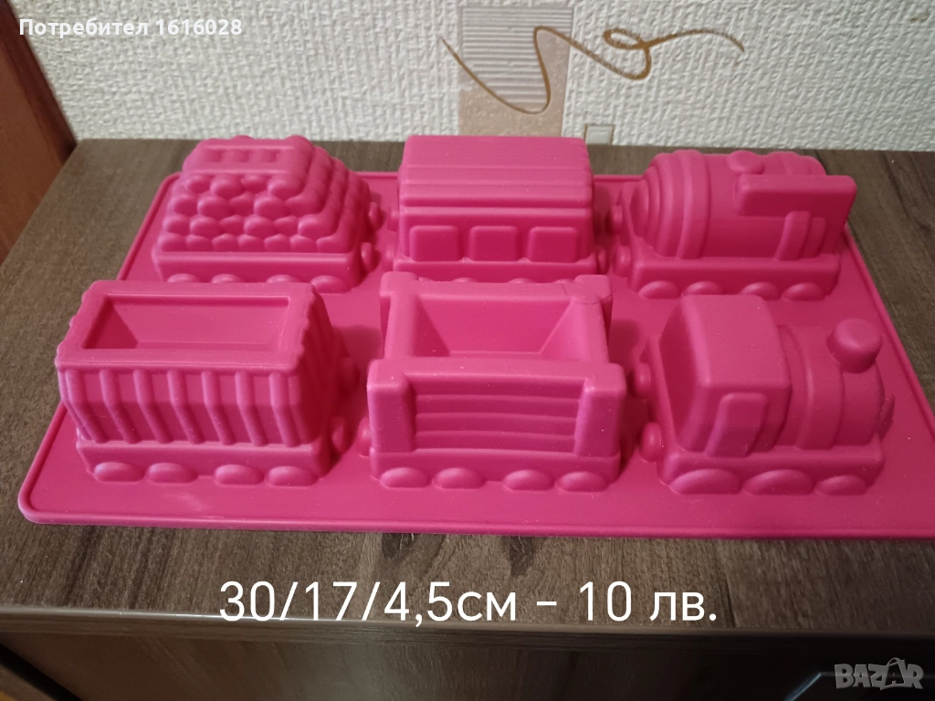 Силиконов молд с формички на влак - локомотив с вагончета, снимка 1