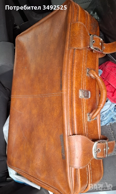 Стар кожен куфар , снимка 1