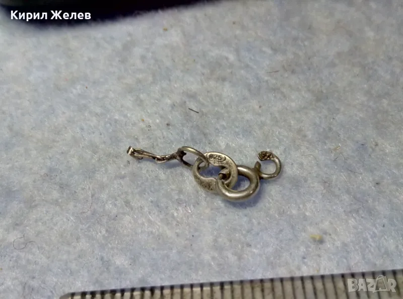 СТАРА СРЕБЪРНА ЗАКОПЧАЛКА СРЕБРО 925 КАРАБИНКА За ГРИВНА КОЛИЕ СИНДЖИРЧЕ ВЕРИЖКА 49947, снимка 1
