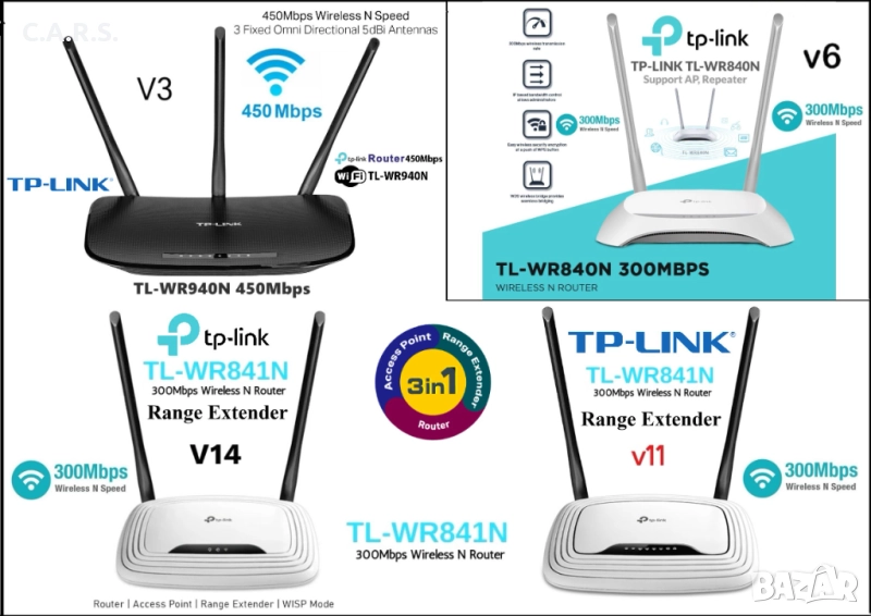Wi-Fi Рутери TP-Link 3 в 1, снимка 1