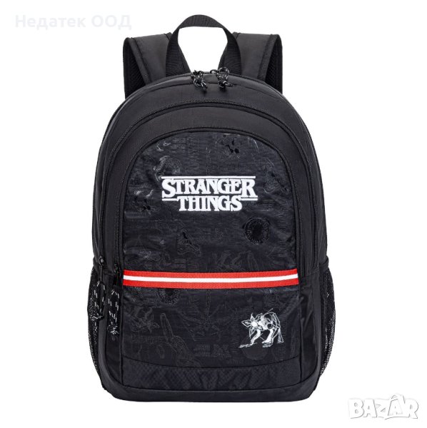 Ученическа раница, Black Stranger Things, 29х13х42 см, Черно, снимка 1