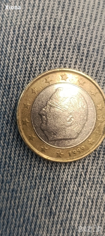 Рядка монета 1 евро Белгия 1999 година, снимка 1