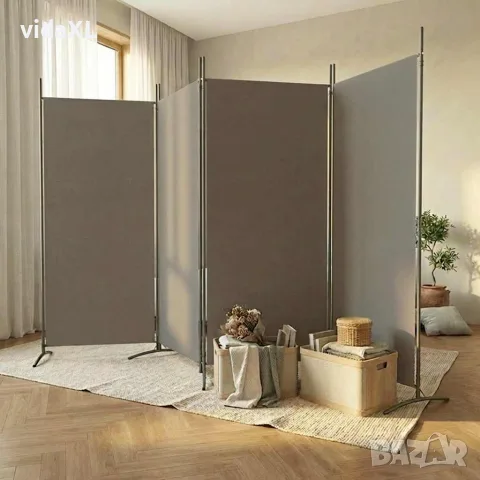 vidaXL Параван за стая, 4 панела, антрацит, 346x180 cм, текстил, снимка 2 - Паравани - 56147224