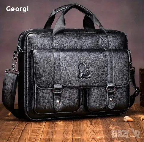 Луксозна Бизнес Чанта (куфарче за лаптоп 15”) Естествена кожа в Промоция!!